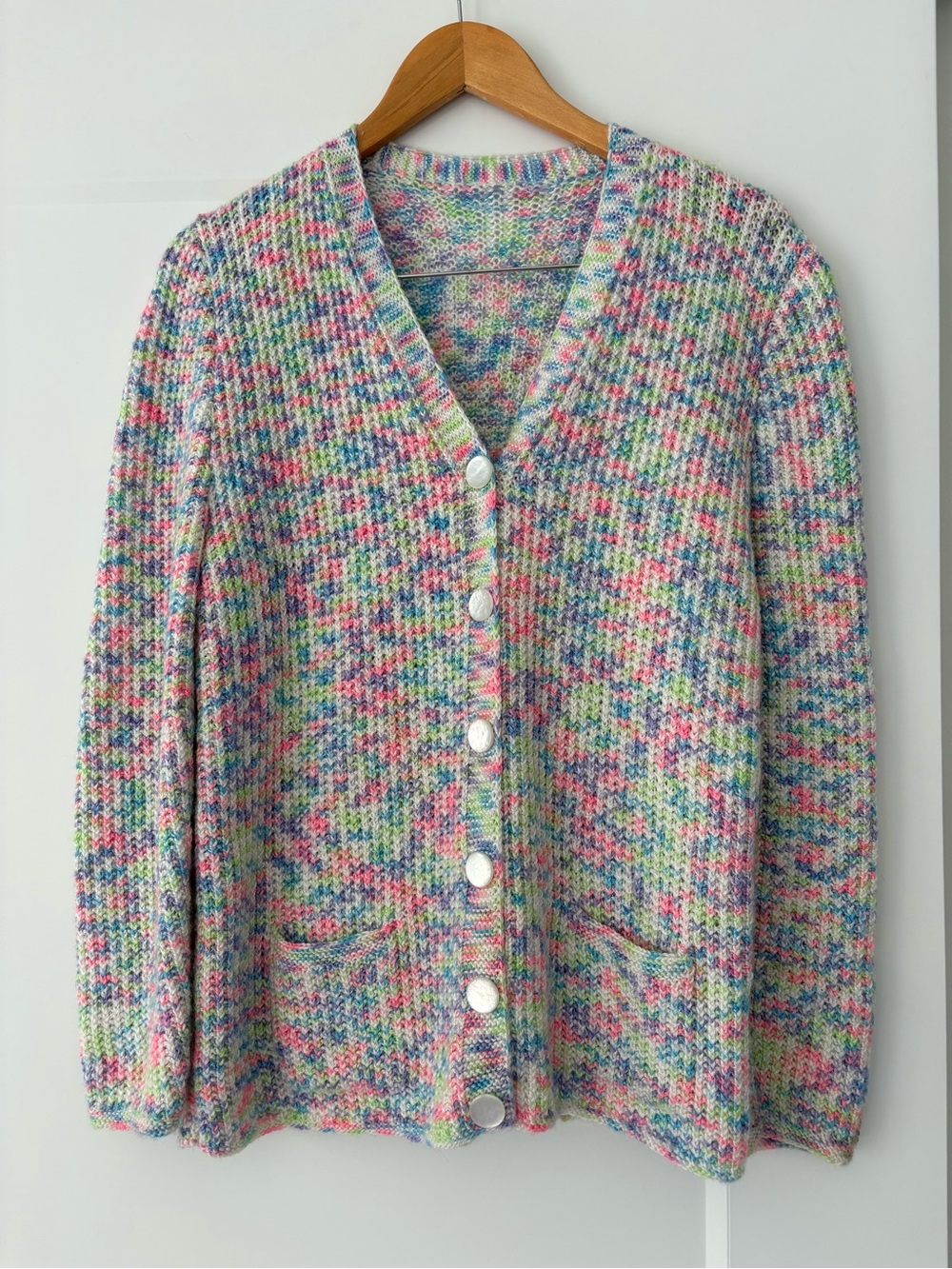 Vintage Multi-Color V-Neck Button Cardigan Sweater